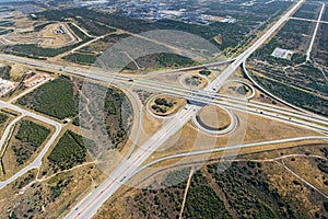 Aerial of freeway intersection in South Africa photo