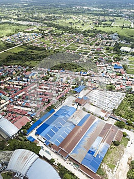 Aerial of General Trias, Cavite - A mix of industrial areas, subdivisions, townhouses, and undeveloped farmland