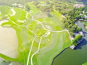 Aerial golf course county club Austin, Texas, USA