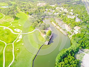 Aerial golf course county club Austin, Texas, USA