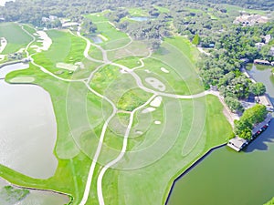 Aerial golf course county club Austin, Texas, USA