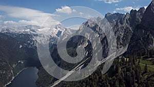 Aerial of Gosaukamm and Gosausee, Austria