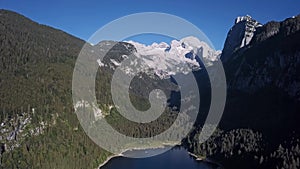 Aerial of Gosaukamm and Gosausee, Austria