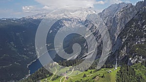 Aerial of Gosaukamm and Gosausee, Austria