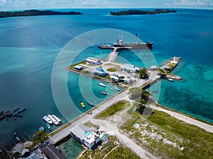 The Aerial of Harbour in Elat Distric in Kei, Maluku