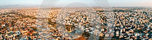 Aerial high altitude view of the iconic walled capital, Nicosia in Cyprus