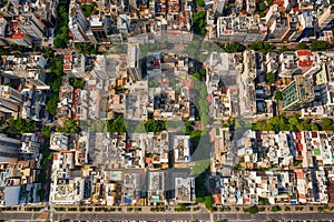 Aerial, high altitude view of Rio de Janeiro in Brazil