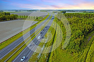 Aerial from the highway A6 near Almere in the Netherlands photo