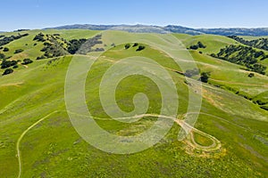 Aerial of Hills and Trail in Tri-Valley, Northern California