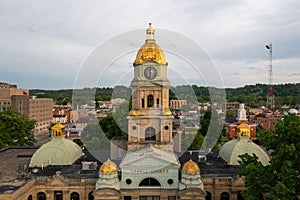 Aerial of Historic Cabell County Courthouse - Downtown Huntington, West Virginia photo