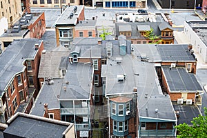 Aerial of Historic downtown Harrisburg, Pennsylvania next to the