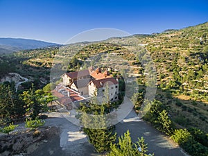 Aerial Holy Monastery of Panayia Amasgous, Monagri, Limassol