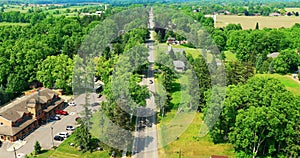 Aerial hyperlapse of Mount Pleasant, Ontario, Canada in morning 4K