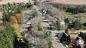 Aerial hyperlapse of New Dundee, Ontario, Canada on fine day 4K