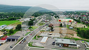 Aerial hyperlapse scene of Baie-Saint-Paul, Quebec, Canada 4K