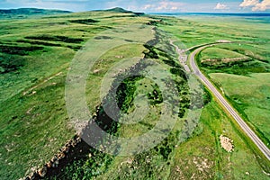 An aerial image of Alberta, Canada