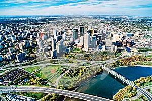 An aerial image of Alberta, Canada
