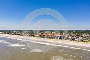Aerial image beachfront condominiums Jacksonville Beach FL