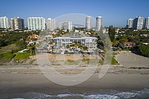 Aerial image of a beachfront mansion under construction