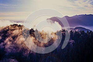 Aerial image of British Columbia, Canada photo