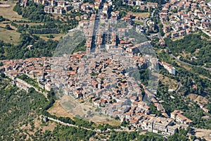 Aerial image of the village of Segni in Lazio region photo