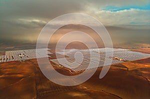 Aerial image drone point of view photo Gemasolar Concentrated solar power plant CSP photo