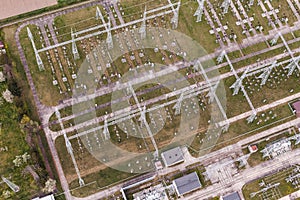 Aerial image of electrical substation in Poland