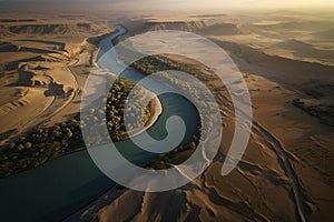 Aerial image of the Euphrates River