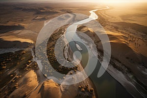 Aerial image of the Euphrates River