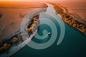 Aerial image of the Euphrates River