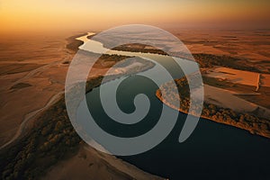 Aerial image of the Euphrates River