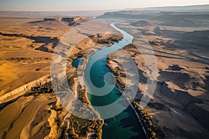 Aerial image of the Euphrates River