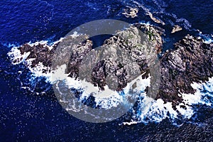 An aerial image of Graham Island, Haida Gwaii, British Columbia, Canada