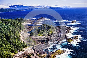 An aerial image of Graham Island, Haida Gwaii, British Columbia, Canada