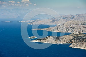 Aerial image of Greek islands Koulondros and Seskli