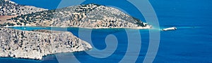 Aerial image of Greek islands Koulondros and Seskli