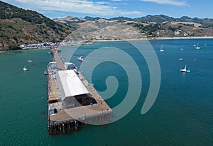 Aerial image, Harford Pier at Port San Luis harbor photo
