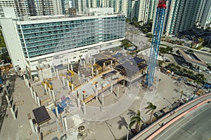 Aerial image Hyde Condominium under construction Hallandale Beach FL