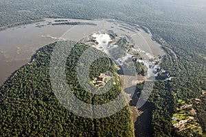 Aerial image of Iguazu Falls, Argentina, Brazil photo