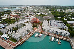 Aerial image of Key west Mallory Square and resorts