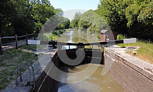 Aerial image of Loxwood lock on the Arun & Wey canal.