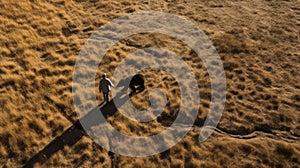 Aerial Image Of Man With Bear: Prairiecore And New American Color Photography