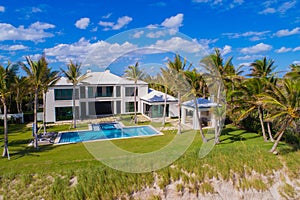 Aerial image of mansions on the beach FLorida