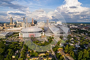 Aerial image Mercedes Benz Arena Downtown Atlanta