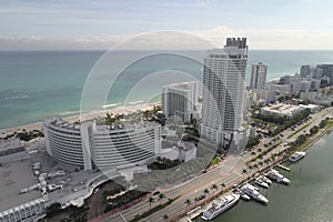 Aerial image of Miami Beach resorts photo