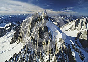 Aerial image of Mt. Waddington, BC, Canada