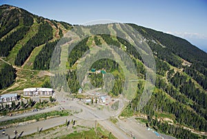 Aerial image of Mt. Washington alpine ski resort, BC, Canada