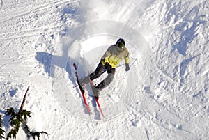 Aerial image of Mt. Washington alpine ski resort, Vancouver Island, BC, Canada