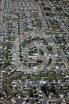 An aerial image of a new subdivision.