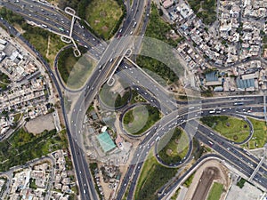 Aerial image of Panamericana Highway in Lima Peru. photo